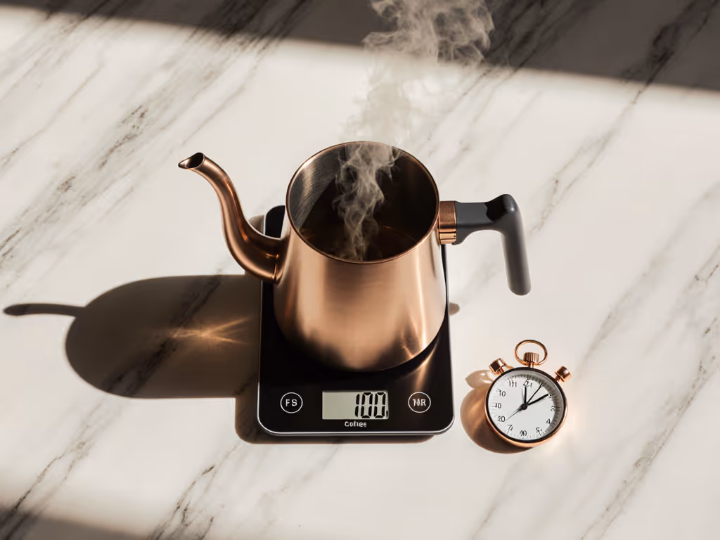 precision_pour_over_kettle_in_use_with_scale_and_timer